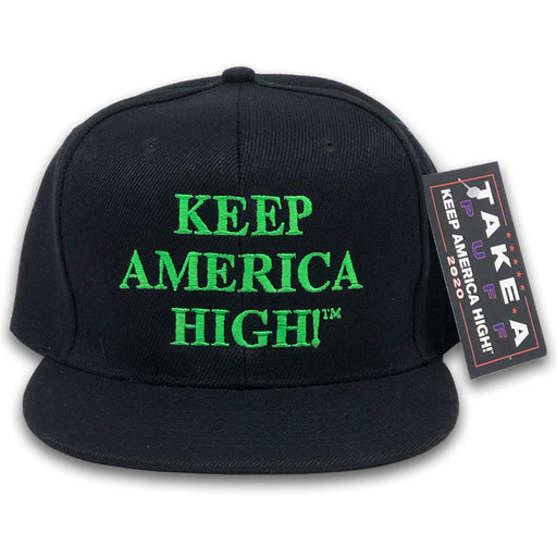 headware Keep America High Green Text Black 6 Panel Hat