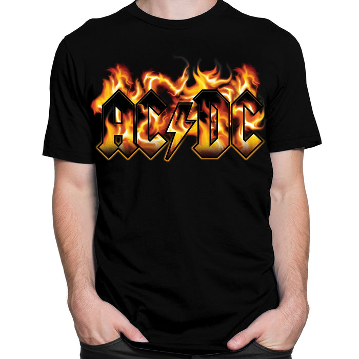 AC/DC Flames T-Shirt - Black